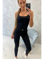 Žebrované legíny model 20686777 černé - Kesi