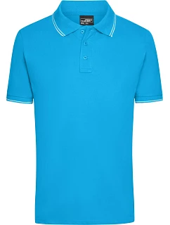 Daiber JN 986 Pánske polo tričko z piké 02.0986 tyrkysová/biela