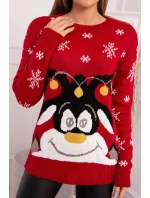 Vianočný sveter so sobom červený Vianočný sveter so sobom červený