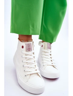 Dámské klasické vysoké tenisky model 21613065 Bílé - Cross Jeans