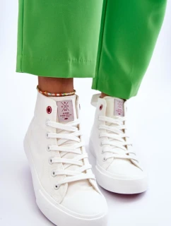 Dámské klasické vysoké tenisky model 21613065 Bílé - Cross Jeans