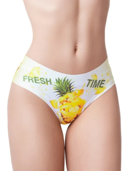 Dámske nohavice Slinky Fresh Summer 2 White with Yellow Pattern - Meméme