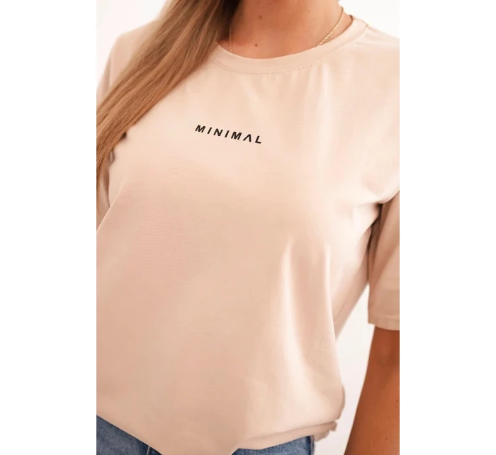 Dámska bavlnená blúzka s potlačou Minimal beige Dámska bavlnená blúzka s potlačou Minimal beige