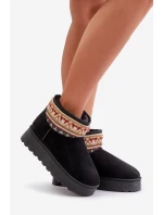 Śniegowce Damskie Ze Wzorem Na Platformie Czarne Avatharia Śniegowce Damskie Ze Wzorem Na Platformie Czarne Avatharia