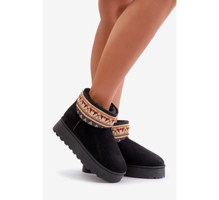 Śniegowce Damskie Ze Wzorem Na Platformie Czarne Avatharia Śniegowce Damskie Ze Wzorem Na Platformie Czarne Avatharia