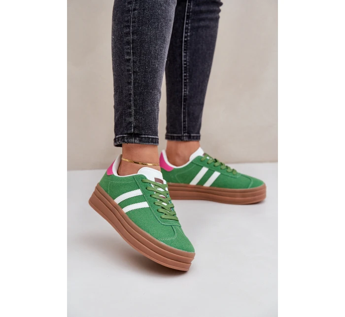 Dámské Tenisky Na Platformě Zelené model 21680457 - Boto