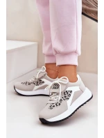 Buty Sportowe Sneakersy Damskie Na Platformie Panterka Biało-Beżowe Pumbes Buty Sportowe Sneakersy Damskie Na Platformie Panterka Biało-Beżowe Pumbes