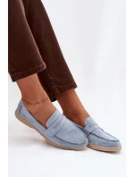 Dámské mokasyny z eko semiše modré Renelia
