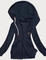 Tmavomodrá mikina s kapucňou so vzorom malých srdiečok (2316)