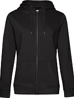 B&C QUEEN Zipped Hood_° Dámska mikina s kapucňou 01.W03Q black pure