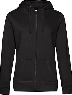 B&C QUEEN Zipped Hood_° Dámska mikina s kapucňou 01.W03Q black pure