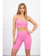 Súprava s nohavicami s vysokým pásom svetlo ružová Súprava s nohavicami s vysokým pásom svetlo ružová