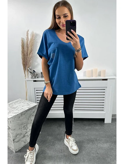Bavlněná halenka s model 18753525 kapsou - K-Fashion