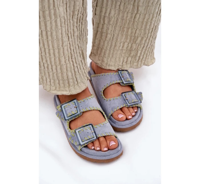 Dámské Pantofle S A Ozdobným Modré model 21696583 - Boto