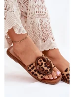 Dámské Ploché Pantofle S Přezkou Leopard model 21699424 - Boto