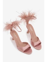Lodičky na podpatku s peřím špinavě růžové Caelina Lodičky na podpatku s peřím špinavě růžové Caelina