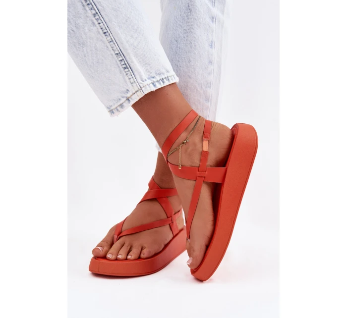 Dámské žabky na platformě oranžové Gelira