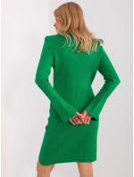 Zelené pletené šaty so zvonovými rukávmi