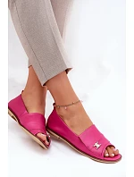 Kožené elegantné baleríny 1865 pink - Zazoo
