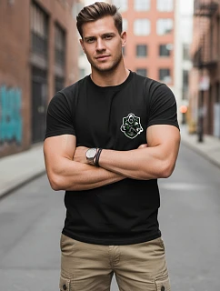 Pánske tričko s minimalistickou potlačou a taktickým motívom NX089R