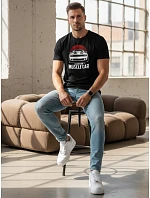 Pánske tričko s potlačou muscle car čierne FashionStreet NX046R Pánske tričko s potlačou muscle car čierne FashionStreet NX046R