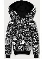 Čierna pánska "klokanie" mikina s potlačou (8B1150-1) Čierna pánska "klokanie" mikina s potlačou (8B1150-1)