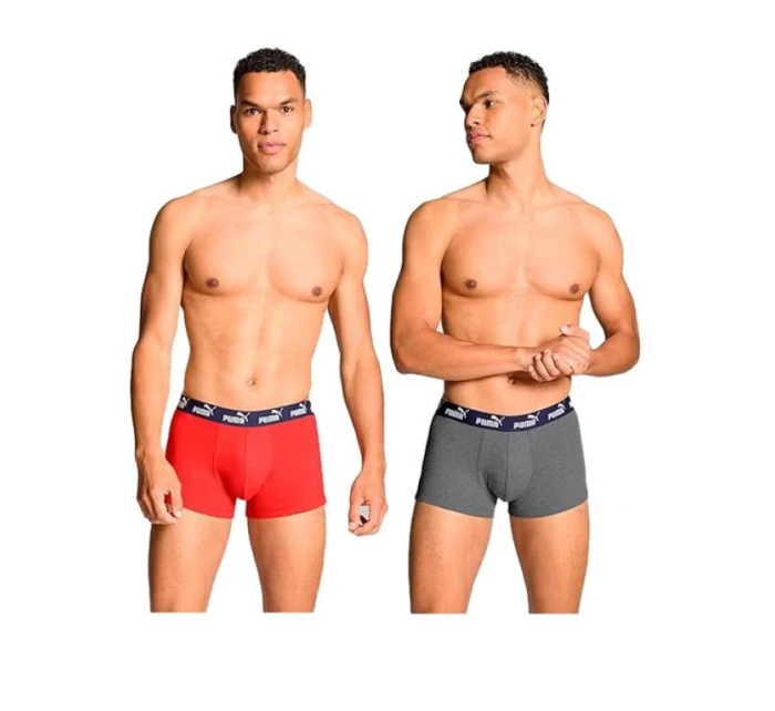 Pánské boxerky Puma 2-Pack červená šedá pohodlná bavlna Pánské boxerky Puma 2-Pack červená šedá pohodlná bavlna