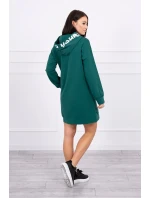 Oversize šaty s kapucí tmavě zelené Oversize šaty s kapucí tmavě zelené