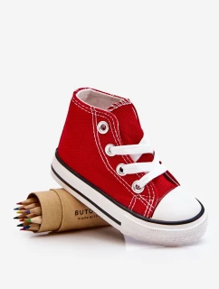 Dziecięce Wysokie Trampki Czerwone Filemon
