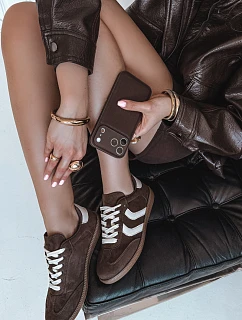 Dámské tenisky z eko semiše čokoládové model 22027752 - EVENTO