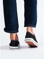 Krásné dámské černé tenisky bez podpatku Krásné dámské černé tenisky bez podpatku