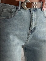Dámské džínové kalhoty slim fit s páskem modré Dstreet model 21985310 - FashionStreet