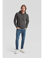 Fruit of the Loom Lightweight Hooded Sweat Pánska mikina s kapucňou a raglánovými rukávmi 16.2140 heather grey