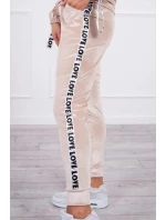 model 22014121 béžová velurová sada - K-Fashion