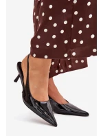 Lakované Lodičky Na Podpatku S  Černé model 21704613 - Boto