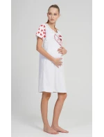 Dámska tehotenská nočná košeľa Love Light Grey Printed - Vienetta