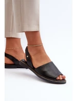 Skórzane Wsuwane Sandały Czarne Lemar Alivia