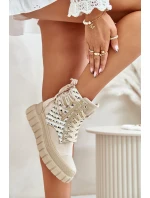 Vysoké Dámské Tenisky Na Masivní Platformě Světle Béžové model 21671400 - Boto