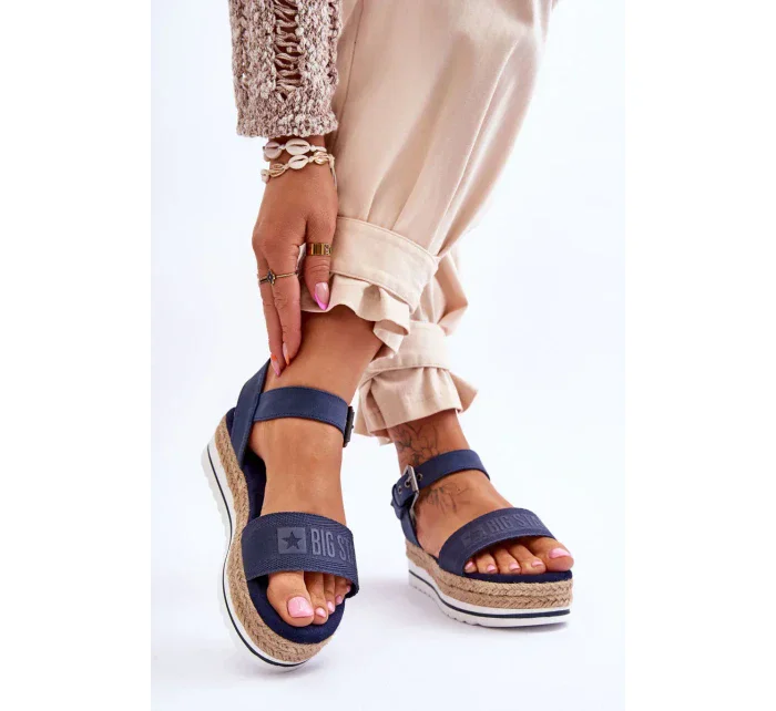 Dámské pohodlné sandály na platformě Big Star námořnická modrá Dámské pohodlné sandály na platformě Big Star námořnická modrá