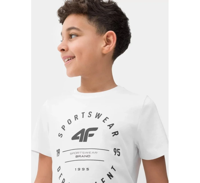 Chlapčenské tričko 4FJSS23TTSHM294 biele - 4F Chlapčenské tričko 4FJSS23TTSHM294 biele - 4F