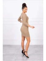 Šaty s ozdobnými knoflíky camel Šaty s ozdobnými knoflíky camel