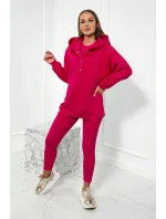 Sada 3 v 1 model 18753187 top a legíny fuchsiová - K-Fashion Sada 3 v 1 model 18753187 top a legíny fuchsiová - K-Fashion