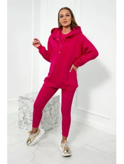 Sada 3 v 1 model 18753187 top a legíny fuchsiová - K-Fashion
