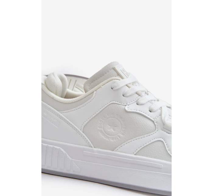 Sneakersy Męskie Z Eko Skóry Big Star OO174003 Białe Sneakersy Męskie Z Eko Skóry Big Star OO174003 Białe