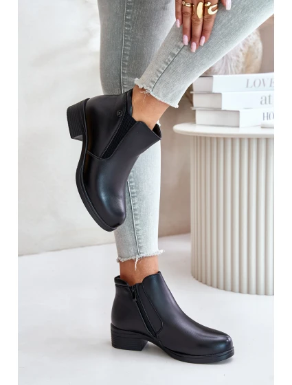 Botki Z Niską Cholewką Ocieplane Futerkiem Vinceza 85150 Czarne