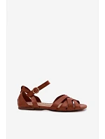 Dámské sandály Plochá s řemínky Eko kůže Camel Lagos