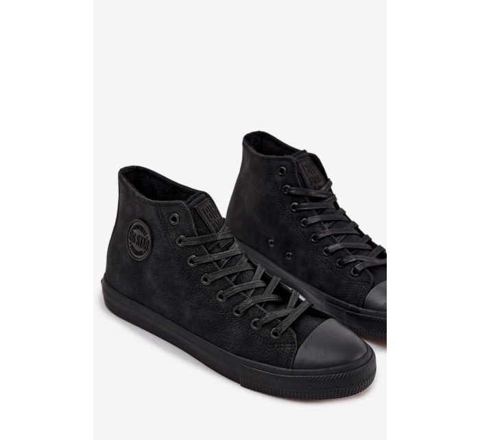 Pánske zateplené tenisky z ECO kože Big Star HI-POLY SYSTEM - čierne