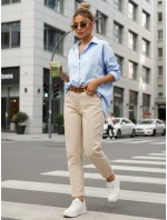 Jeansy damskie mom fit z wysokim stanem beżowe model 22014084 - FashionStreet