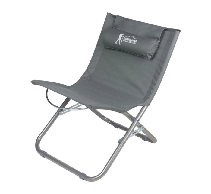 PLÁŽOVÉ SKLADACIE KRESLO ŠEDÉ