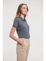 Russell Athletic 566F Dámske elastické polo tričko z piké 10.566F convoy grey Russell Athletic 566F Dámske elastické polo tričko z piké 10.566F convoy grey